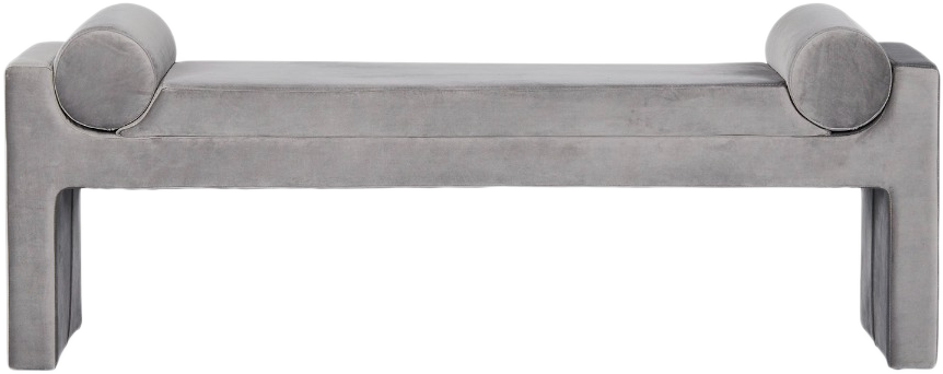 Bleecker Bench  -  Silver Velvet - Bench