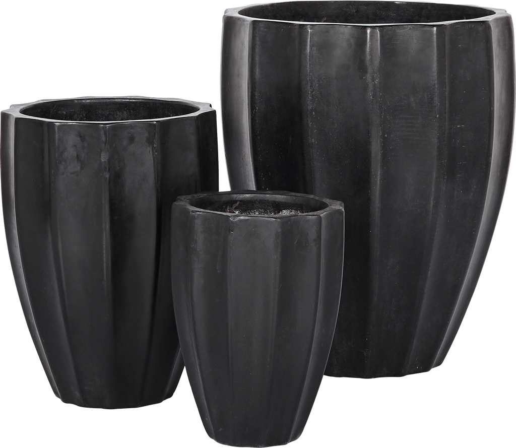 Allia Concrete Black Planter  -  Medium - Planter