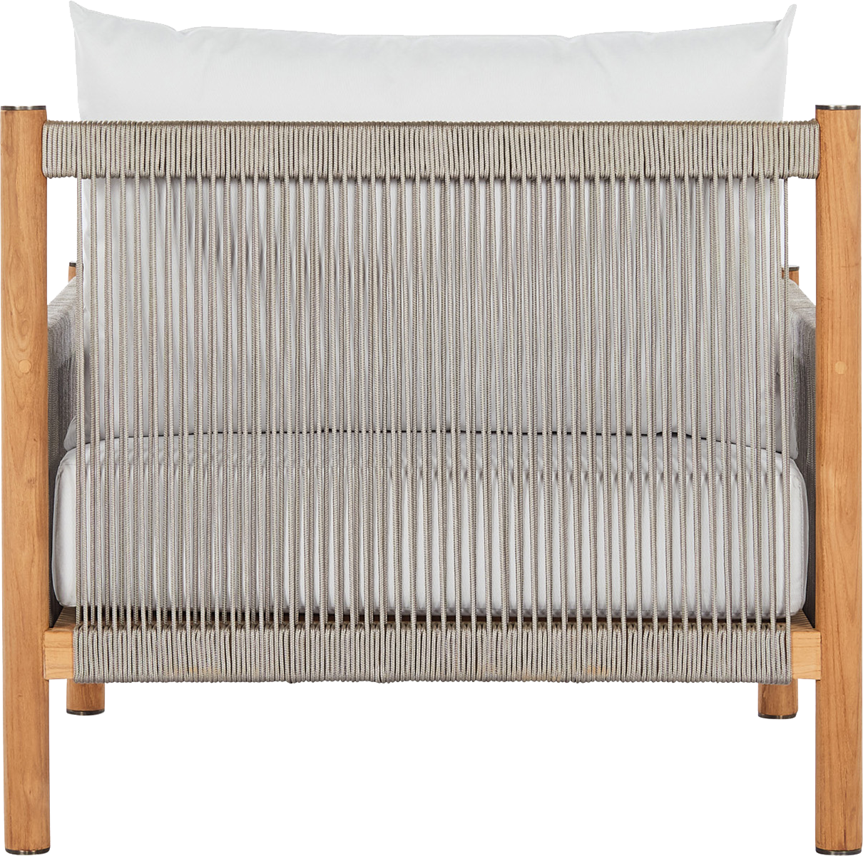Architect Outdoor Lounge Chair  -  Natural Teak/Light Grey Seat - Outdoor Chair