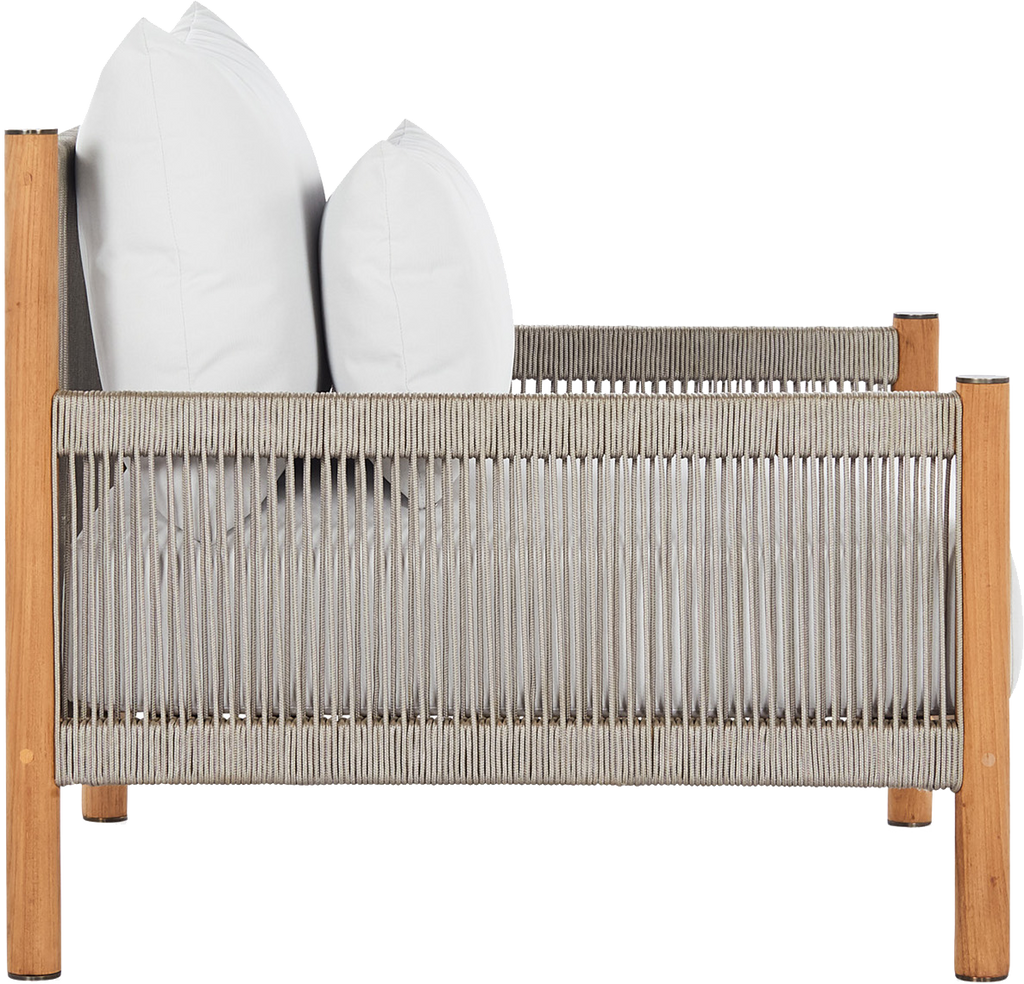 Architect Outdoor Lounge Chair  -  Natural Teak/Light Grey Seat - Outdoor Chair