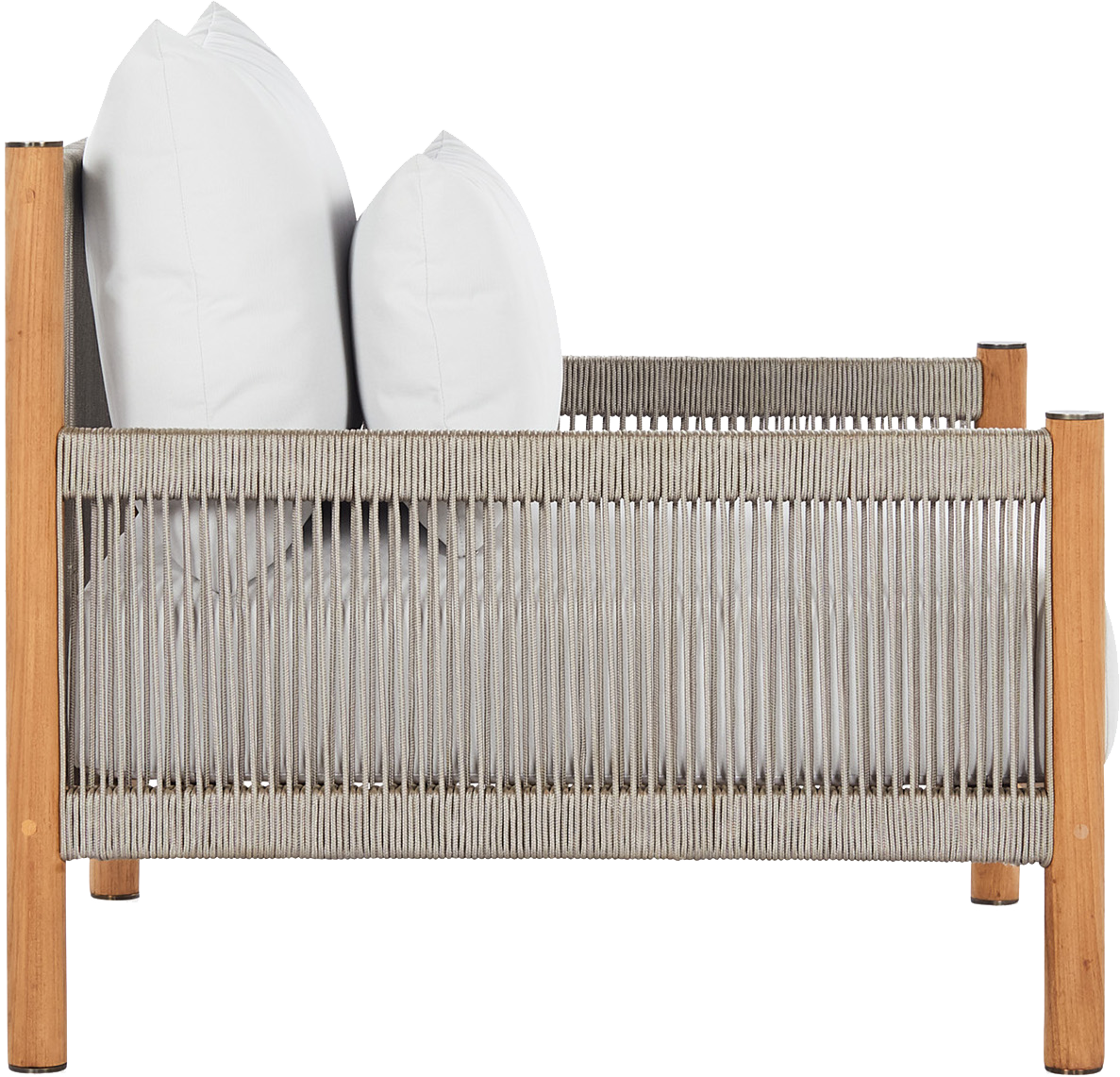 Architect Outdoor Lounge Chair  -  Natural Teak/Light Grey Seat - Outdoor Chair