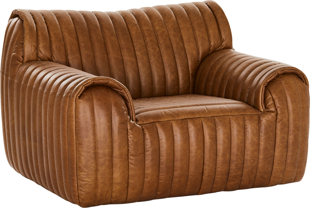 Aspen Leather Occasional Chair  -  Tan - Accent Chair