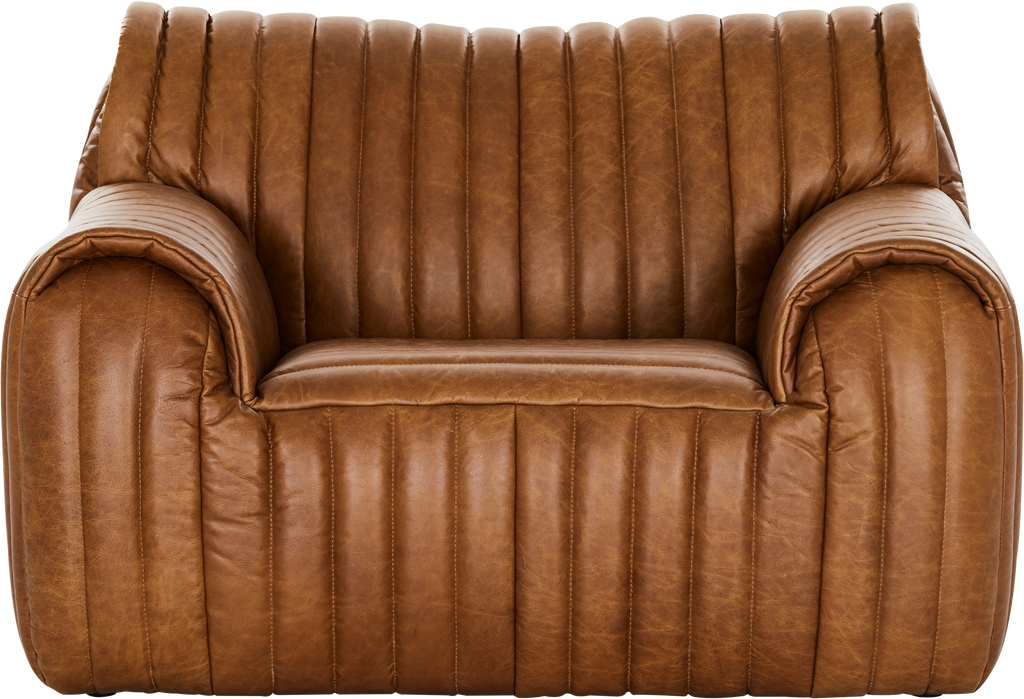 Aspen Leather Occasional Chair  -  Tan - Accent Chair
