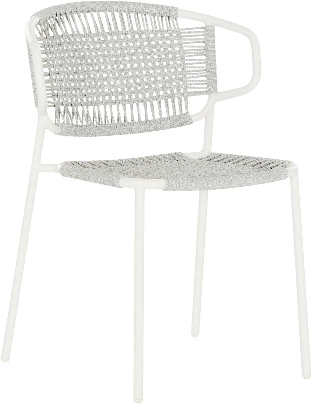 Cruz Outdoor Dining Chair  -  White/Light Grey - Outdoor Dining Chair