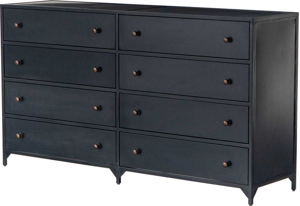 Monty Dresser - 8 Drawer - Black Metal - Dresser