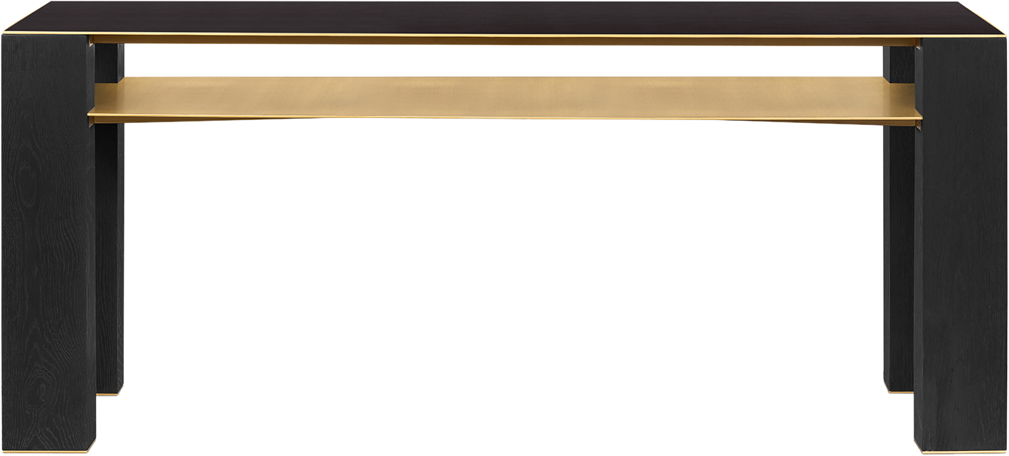 Bleeker Desk with Brass Shelf - Desk