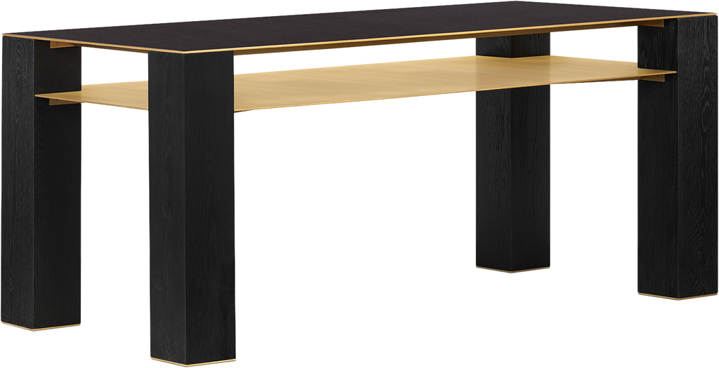 Bleeker Desk with Brass Shelf - Desk
