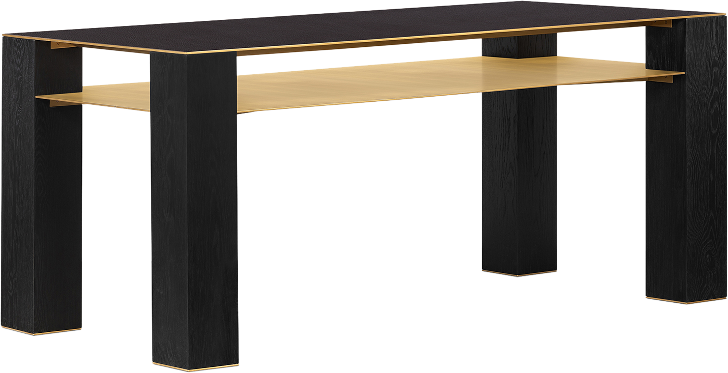 Bleeker Desk with Brass Shelf - Desk