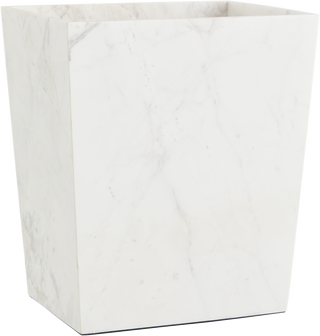 Faux buy Marble Wastebasket, White